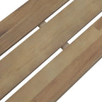 Top Middle View of Outdoor Acacia Wood and Steel Garden Bench 120 cm on White Background