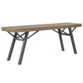 Outdoor Acacia Wood and Steel Garden Bench 120 cm on White Background