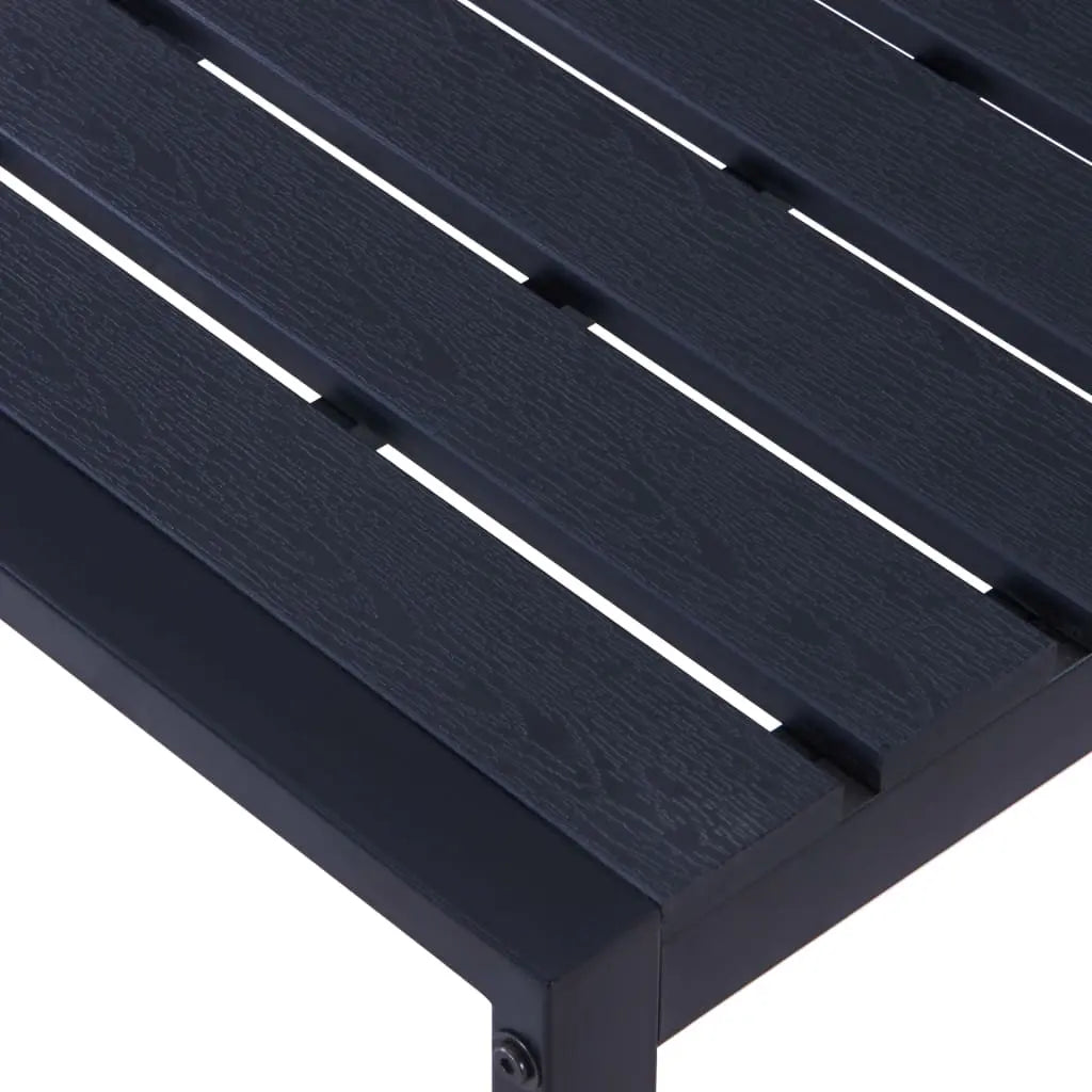 Close View of Black 2 Seater PS Board and Iron Garden Bench on White Background