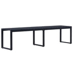 Black 3 Seater PS Board and Iron Garden Bench on White Background