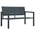 Grey 2 Seater Plastic and Steel Garden Bench on White Background
