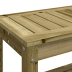 Close View Pine Wood Garden Bench on White Background