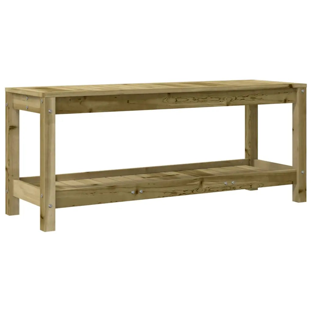 Pine Wood Garden Bench on White Background