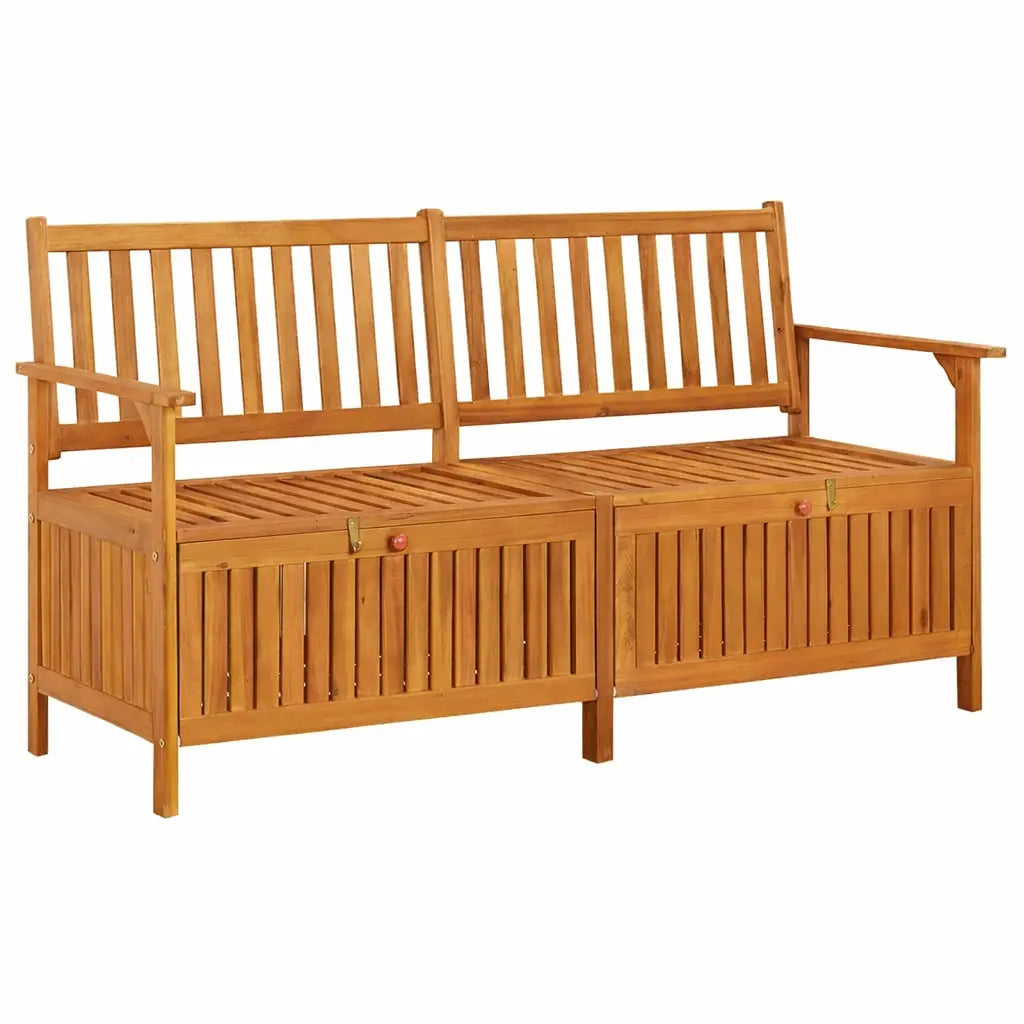 Accacia Wood Garden Bench Storage on White Background