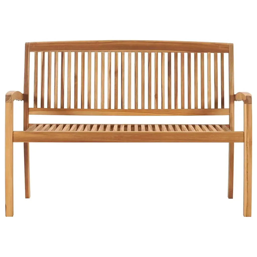 Front View 120cm 2 Seater Teak Wood Garden Bench on White Background