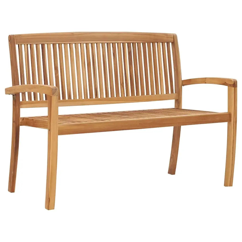 120cm 2 Seater Teak Wood Garden Bench on White Background