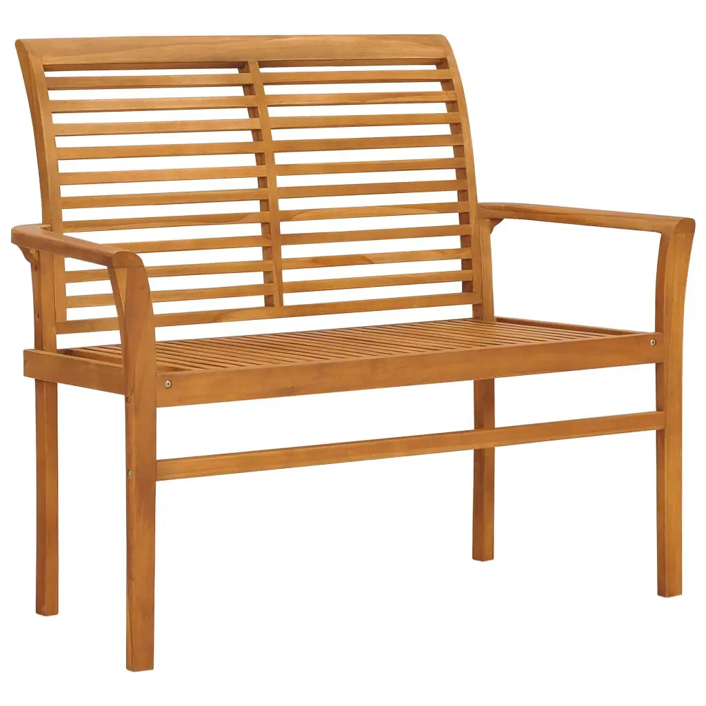 2 Seater Teak Wood Garden Bench on White Background